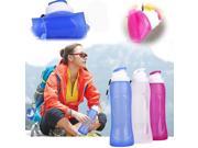 Outdoor Sport Bike Bicycle Foldable Water Bottle Portable Folding Riding Kettle 500ml Blue