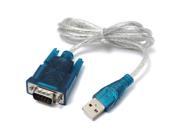 Translucent USB To RS232 Serial 9 Pin Converter Cable Adapter