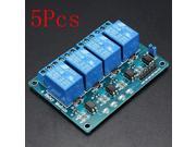5Pcs 5V 4 Channel Relay Module For Arduino PIC ARM DSP AVR MSP430 Blue