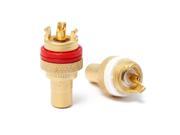 2pcs Gold Plated RCA Female Panel Chassis Phono Audio Socket Jack Connectors