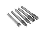 5pcs 8mm Head 6mm Shank Carbide Milling Cutter Rotary Point Burr Die Grinder