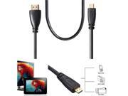 2M Micro HDMI V1.4 Male To HDMI Male Adapter Converter Cable For Android EVO HTC Mobile Phone Camera