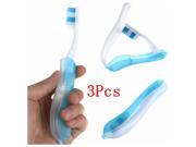 3Pcs Portable Foldable Toothbrush Travel Hiking Camping Dental Care