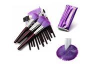 16Pcs Blush Eye Shadow Foundation Powder Makeup Brushes Cosmetic Set Kit With Purple Bag