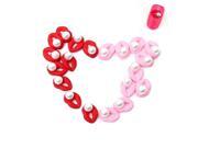 10Pcs Cute Red Pink Pearls Lip shaped Nail Art Decoration Beads Pink
