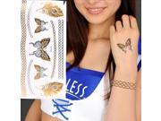 Butterfly Feather Chain Metallic Temporary Tattoos Body Art Sticker