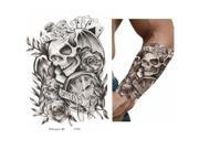 Skull Clock Rose Horror Ghost Patterns Waterproof Body Art Arm Temporary Tattoo Sticker