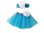 Baby Infant Girl Newborn Hat Skirt Band Knit Crochet Costume Photo Prop Outfits White