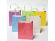 Colorful Kraft Paper Gift Bag Wedding Party Handle Paper Gift Bags White