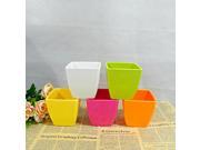 Plastic Square Ceramic Color Flowerpot Garden Succulent Plants Flower Pot Green