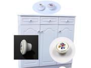 Blue Flower Ceramic Cabinet Cupboard Wardrobe Drawer Door Handle Knob