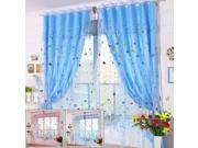 100x200cm Balloon Printing Sheer Window Screen Home Soft Tulle Window Curtain Blue