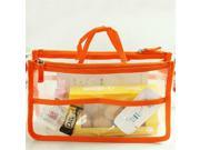 Travel Cosmetic Transparent Plastic Storage Tote Large Capability Muli Pocketed Dual Bag Blue