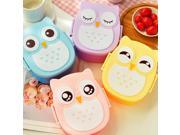 900ml Plastic Bento Lunch Box Square Cartoon Owl Microwave Oven Food Container Pink