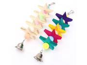 Colorful Wooden Star Cubes Blocks Bird Parrot Cage Chew Toys Cages Bite Toys Colorful