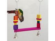 Parrot Bird Wooden Hang Swing Chew Toy Parrot Bites Swing Cages Stand Toys