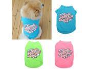 Cotton Pet Dog Summer T Shirt Vest Puppy Cat Vest Clothes Apparel Costume Blue XS