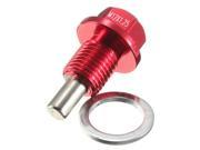 M12x1.25 Oil Drain Plug Anodized Anodic Engine Magnet Magnetic Red