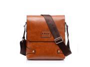 Leather Men Business Package Shoulder Casual Male Messenger Briefcase Brown Gold
