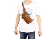 Men s Genuine Leather Chest Bag Cowhide New Oil Wax Messenger Mobile Crossbody Bags Brown Red