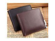 2015 DANTE Brand Men Genuine Cowhide Leather Litchi Grain Short Wallet Purse Cards Holder Black Horizontal 01