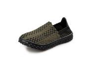 Mens Stretch Knitting Casual Shoes Elastic Band Slip On Flat Sport Sewing Shoes Blue 7.5