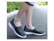 New Hand knitting Men Casual Stretch Flat Sport Shoes Brown 8.5