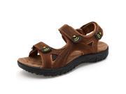 Mens Casual Breathable Beach Leather Sandal British Style Shoes Brown 8.5