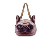 Women Cute Dog Head Shoulder Bags Casual 3D Animal Print Handbags Shopping Bags 01