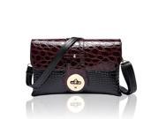 Patent Leather Crocodile Women Crossbody Bags Casual Shoulder Bags Red