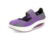 Handmade Knitted Women Platform Casual Sports Shake Shoes Purple 5