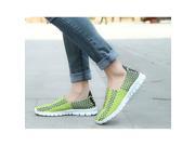 New Stretch Knitting Women Casual Flat Sport Shoes Green 9