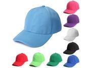 Unisex Classic Solid Pure Color Canvas Golf Sunshade Baseball Cap Velcro Adjustable Hat White