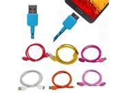 Durable 1m Braided Micro USB 3.0 Data Charger Cable Orange