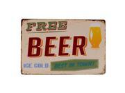 Free Beer Tin Sign Vintage Metal Plaque Poster Bar Pub Home Wall Decor
