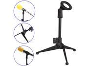 Height Adjustable Desktop Table Top Tripod Microphone Mic Stand Holder With Clip
