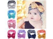 Cotton Stripe Sequins Adorable Baby Girls Headband Hair Accessories Hoops Hairband Navy