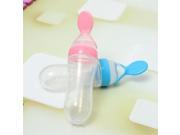 Baby Toddler Food Dispensing Feeding Spoon Silicone Squeeze Feeder Safe Supplies Blue
