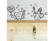 Removable Toothbrush Printed Waterproof Sticker Bathroom Wall Decal
