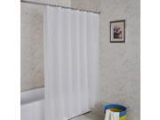 180cm White Shower Curtain Waterproof Fabric Bath Curtain With 12 Hooks