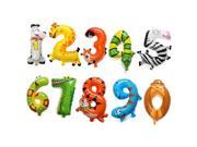 16 Inch Aluminum Foil Animal Number Balloons Birthday Party Decoration Balloon 5