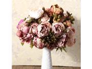 Artificial Peony Bouque Silk Flowers Home Room Party Wedding Garden Decoration Dark Pink