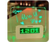 Fluorescent Message Board Alarm Clock Digital Calendar Thermometer Fluorescent Light
