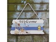 Welcome Mediterranean Wooden Nautical Beach Sign Home Shop Wall Hanging Ornament