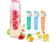 760ml Sport Fruit Infusing Infuser Water Lemon Juice Bottle BPA Free Filter Orange