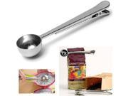 Stainless Steel Coffee Tea Measuring Scoop Spoon With Bag Seal Clip