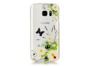 For Samsung Galaxy S7 / G930 White Chrysanthemum Pattern IMD Workmanship Soft TPU Protective Case