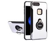 For iPhone 8 Plus & 7 Plus PC+TPU Protective Back Cover Case with Ring Holder (Silver) For iPhone 8 Plus & 7 Plus PC+TPU Protective Back Cover Case with Ring Holder (Silver)