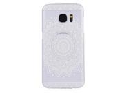 For Samsung Galaxy S7 Edge / G935 Carved Flower Pattern Transparent Frame PC Protective Case