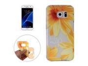 For Samsung Galaxy S7 Edge / G935 Sunflower Pattern Transparent TPU Soft Protective Back Cover Case
